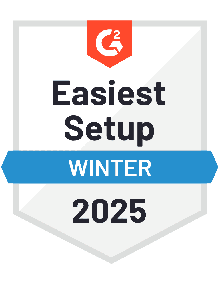 G2 Easiest Setup award for AI Chatbots